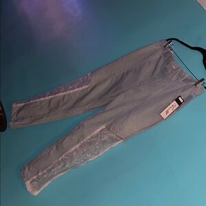 Blue Pants with Lace Detail